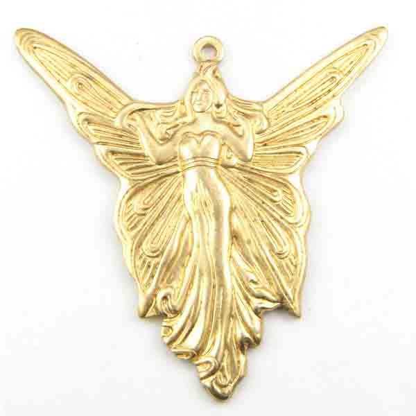 Brass 29x30MM Butterfly with Female Body