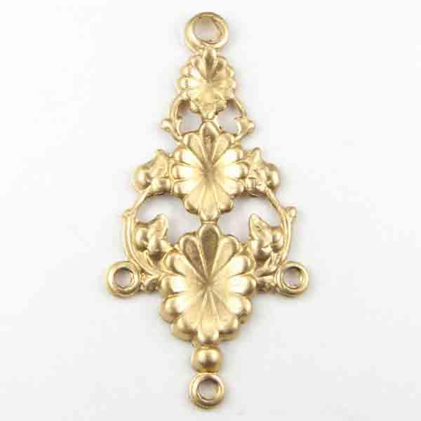 Brass 31x16MM 1 to 3 Loop Chandelier Connector
