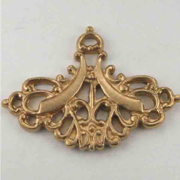 Brass 32x23 Ornate Openwork Connector