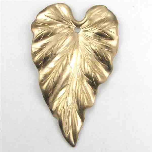 Brass 34x21MM Leaf Veined
