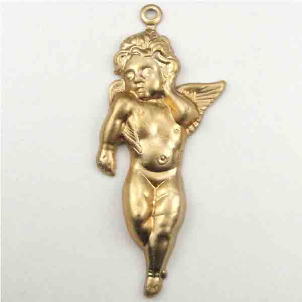 Brass 36x18MM Walking Cherub Stamping