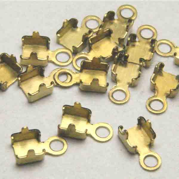 Brass 3MM Crimp End For 2MM Rhinestone Cup Chain