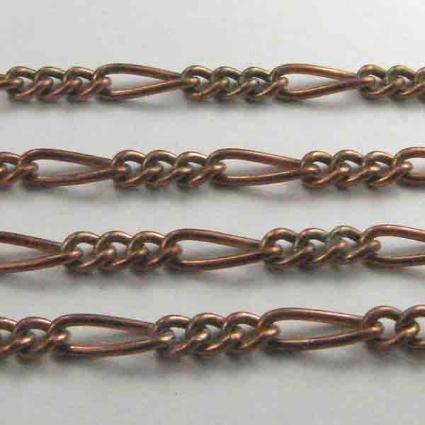 Brass 3MM Wide Figaro Chain Soldered