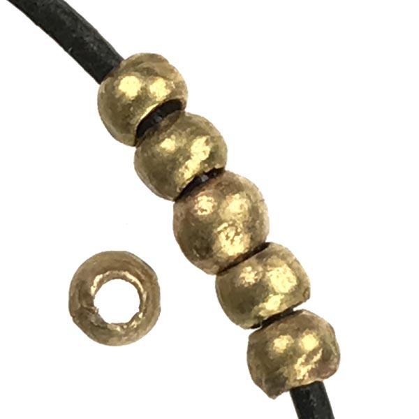 Brass 4-5MM Hand Formed Ball With 2MM Hole