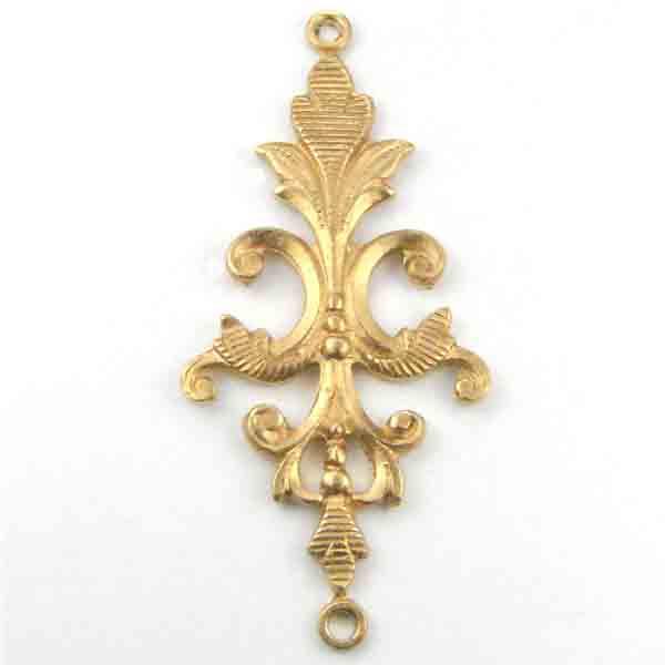 Brass 40x18MM Solid Ornate Connector