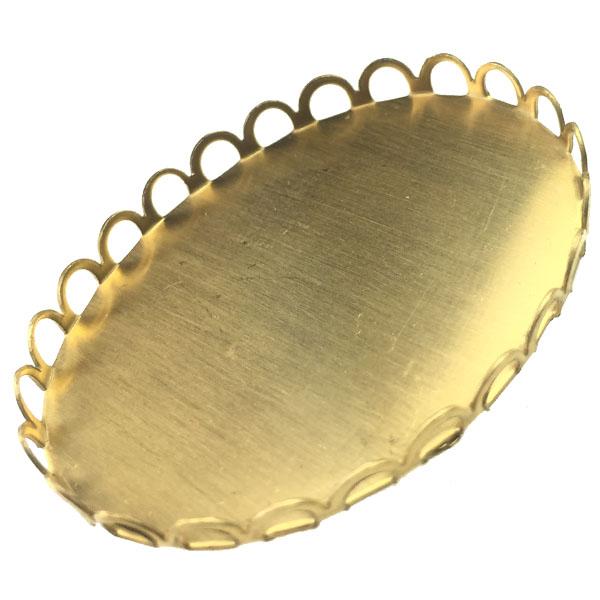 Brass 40x30MM Lace Edge Cabochon Setting Bezel