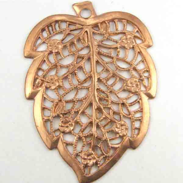 Brass 40x30 Openwork Leaf