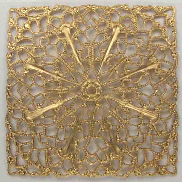 Brass 43MM Filigree Square