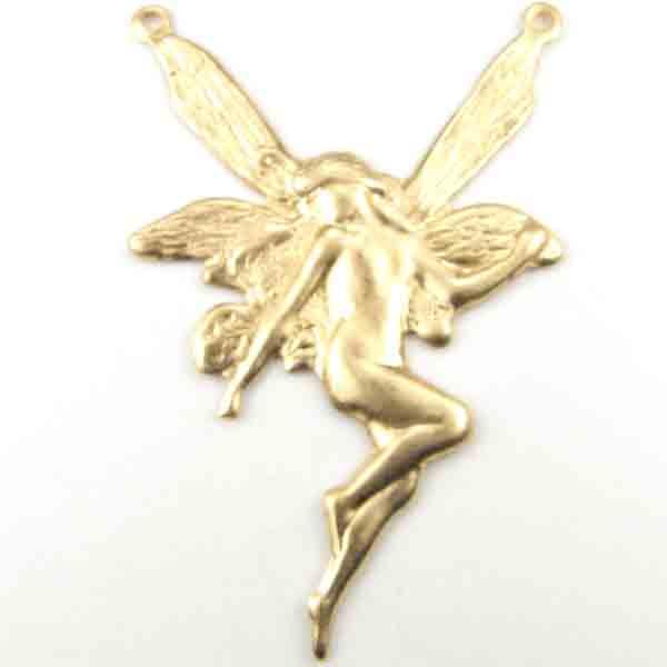 Brass 43x33MM Fairy With 2 Hanging Loops