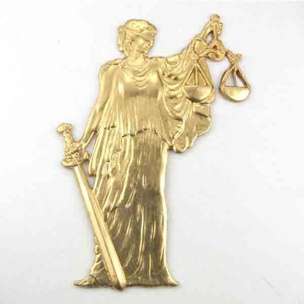Brass 46x33MM Lady Justice