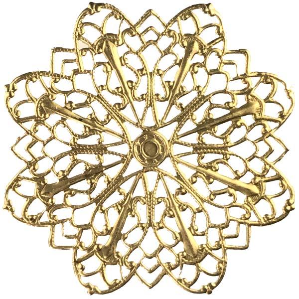 Brass 47mm Filigree Round