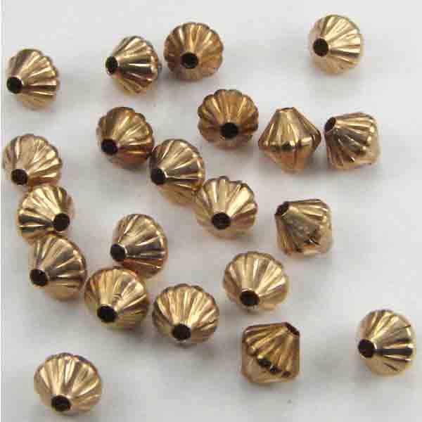 Brass 5MM Ribbed Bicone