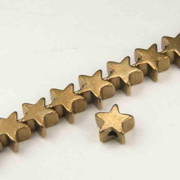 Brass 5MM Solid Star Bead