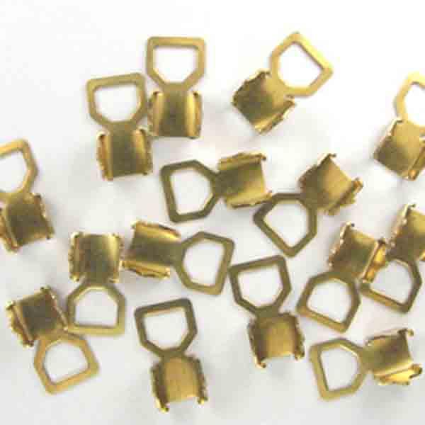 Brass 5mm Rhinestone Cup Chain Box End