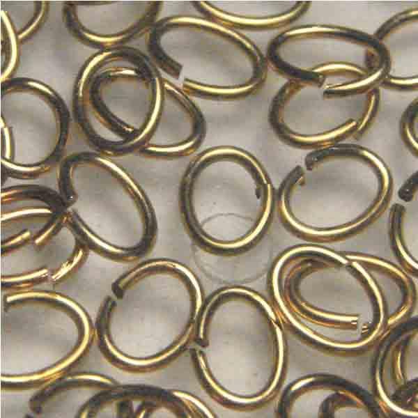 Brass 7x5MM Open Oval Jump Ring 22 Gauge