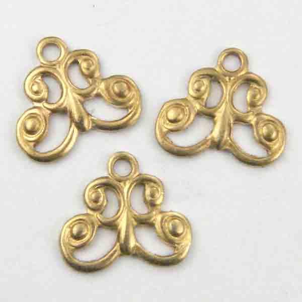 Brass 7x8MM Openwork Scrolled Stamping