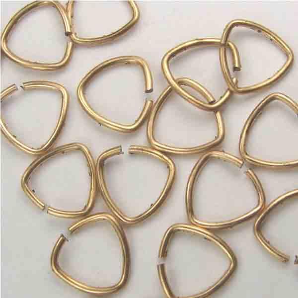 Brass 8MM 22 Gauge Triangle Jump Ring or Bail