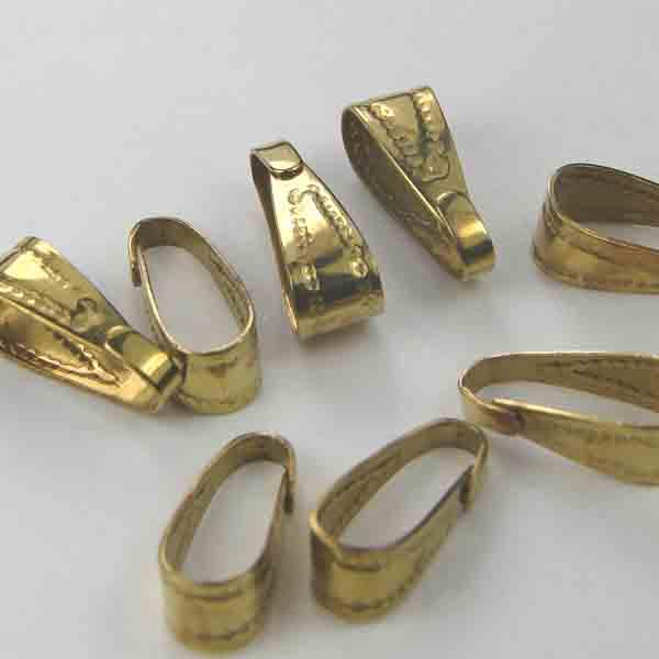 Brass 8X3MM Wrap Around Snap On Bail Hanger