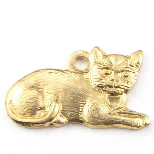 Brass 8x14MM 8x14MM Reclining Cat