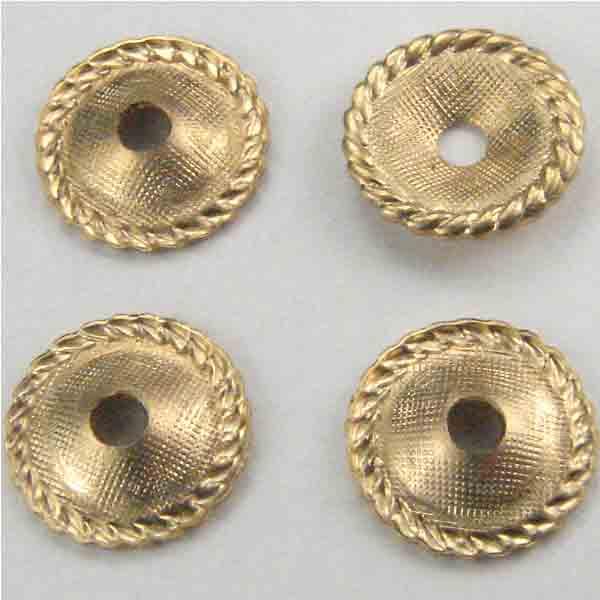 Brass 9MM Cupped Disc With Rope Detail