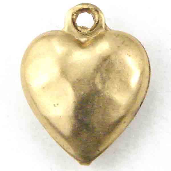 Brass 9MM Hammered Heart