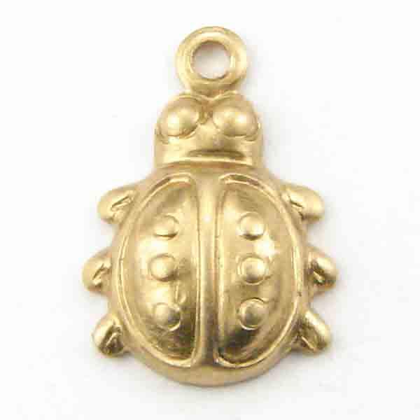 Brass 9x8MM Stamped Ladybug