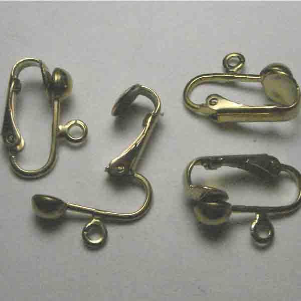 Brass Clip On Earring With 1/2 5MM Ball Detail