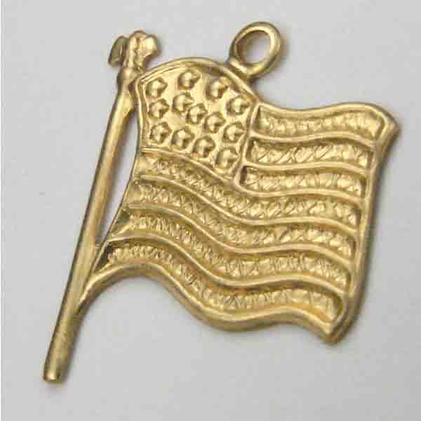 Brass Flag Pendant 18x16mm