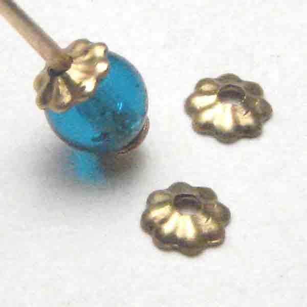 Brass Fluted Cap For 4MM Bead