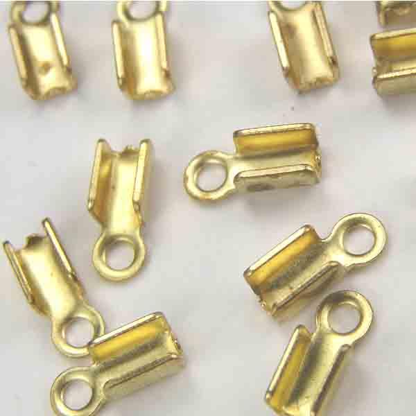 Brass Fold Over 2MM Cord End