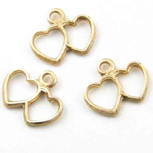 Brass Heart 8x5MM Heart Duo Stamping