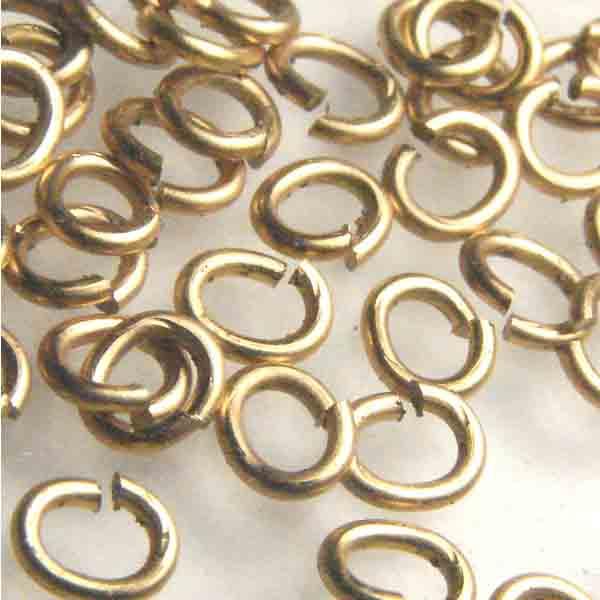 Brass Jump Ring 4x3MM 21 Gauge Oval Jump Ring
