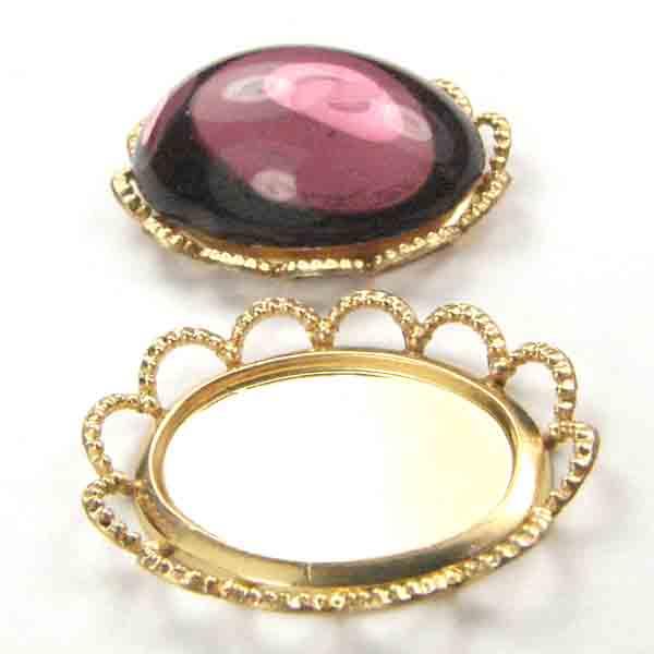 Brass Lace Edge Cabochon Bezel Setting