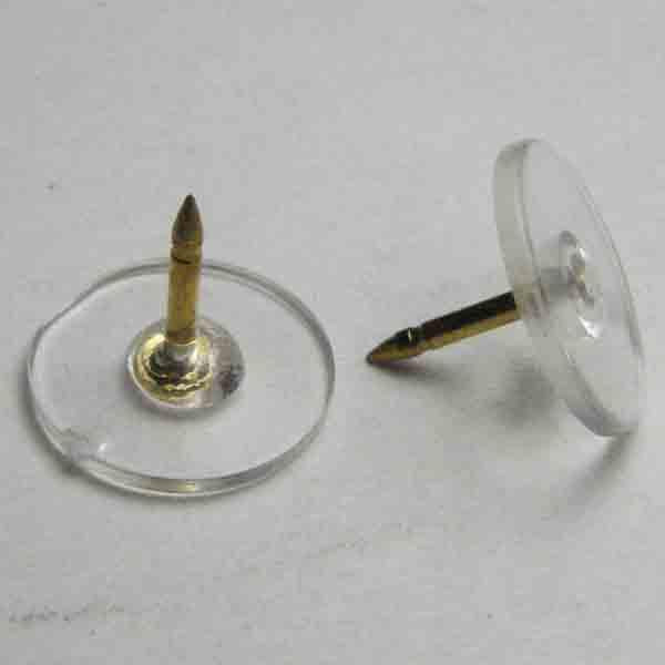 Brass Lapel Tack With 12MM Plastic Gluing Pad