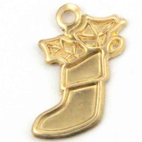 Brass Left Facing 12x8MM Holiday Stocking