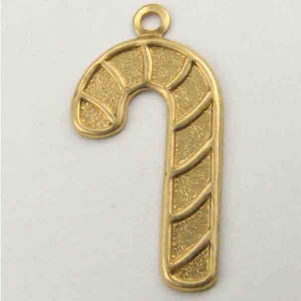 Brass Left Facing 20x12MM Candy Cane
