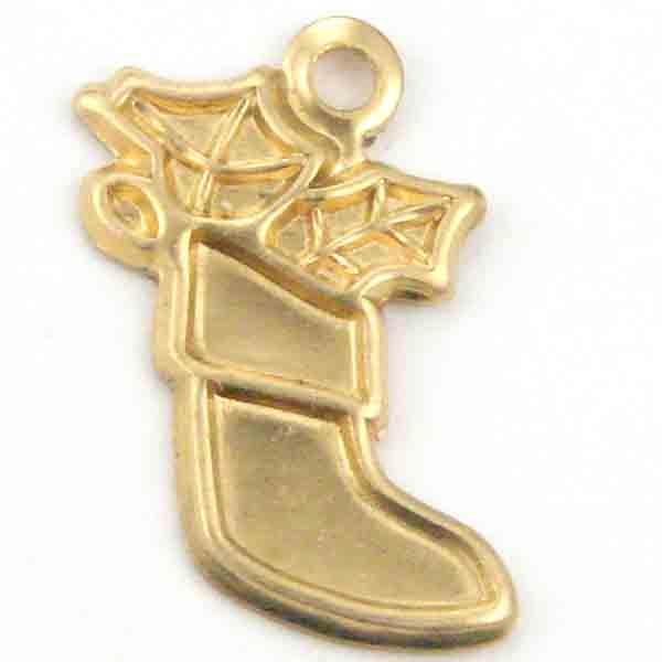 Brass Right Facing 12x8MM Holiday Stocking