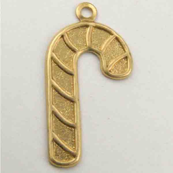 Brass Right Facing 20x12MM Candy Cane