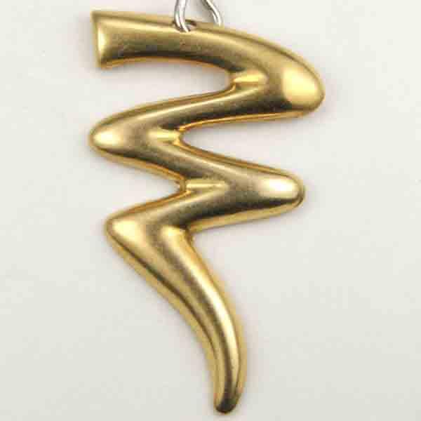 Brass Right Facing 25x15MM Zigzag Stamping