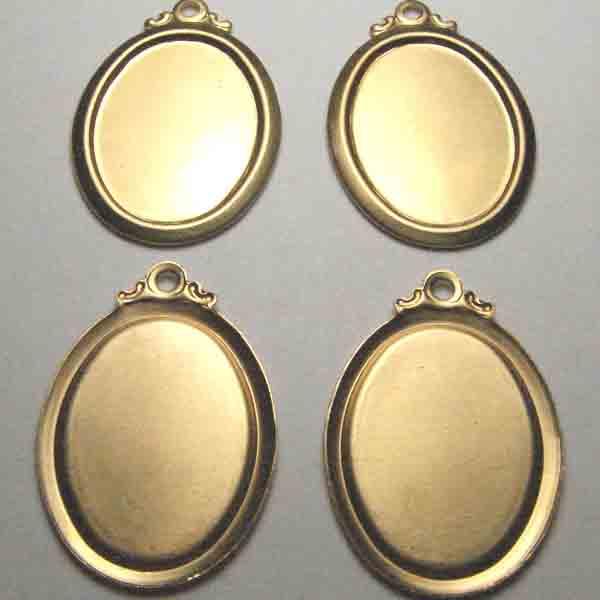 Brass Setting 18X13MM Setting With Fancy Top Loop