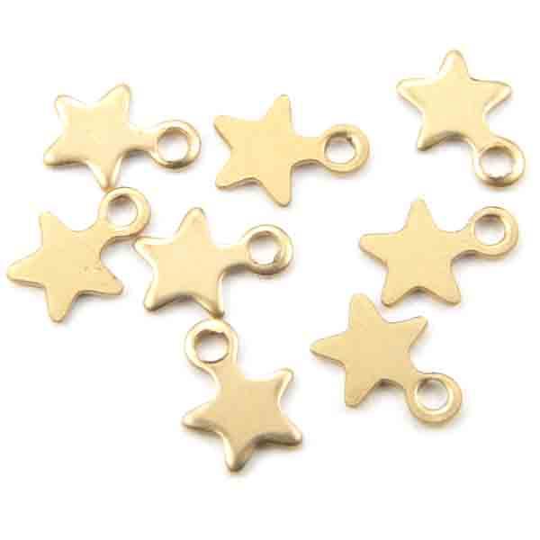 Brass Thin 6MM Star Pendant Drop