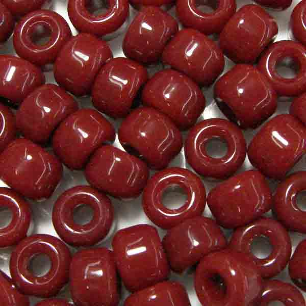 Brick Red 9x6MM Crow Pony Bead