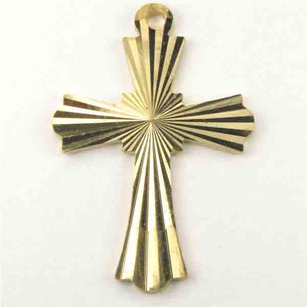 Bright Brass 25X20MM Cross with Rays