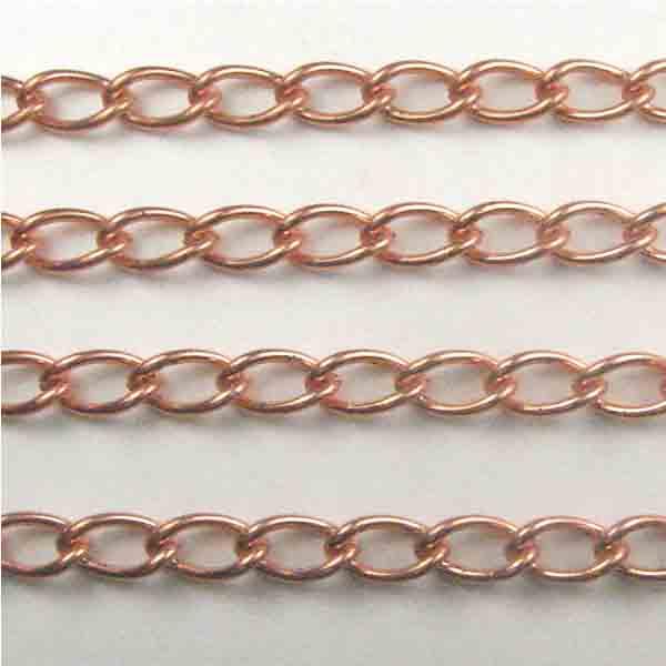 Bright Copper Brass 5x3MM Curb Chain