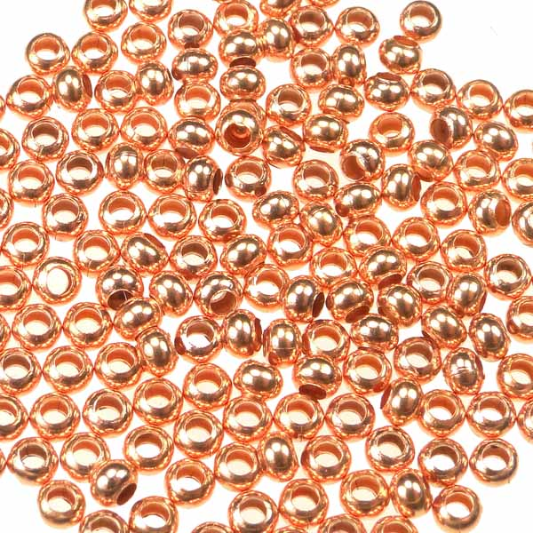 Bright Copper Plate 11/0 (2.5MM) Metal Seed Bead