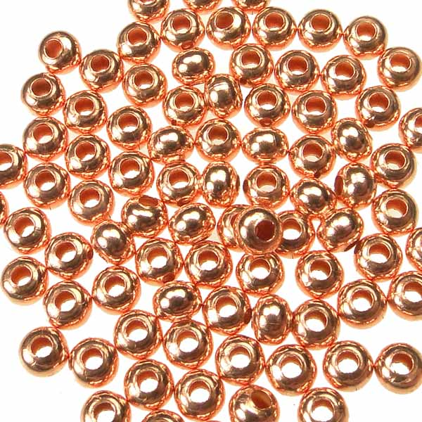 Bright Copper Plate 8/0 Metal Seed Bead