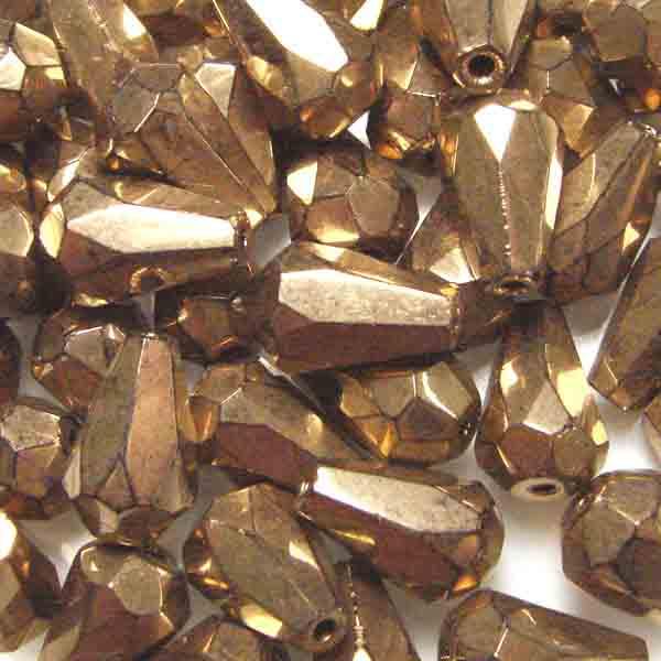 Bronze Fire Polish 12x8MM Tear