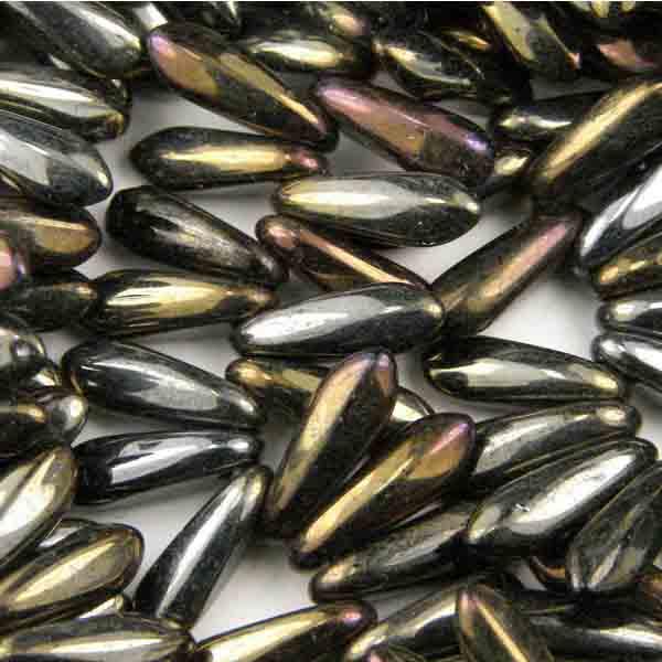 Brown Iris 10x3MM Dagger Pendant