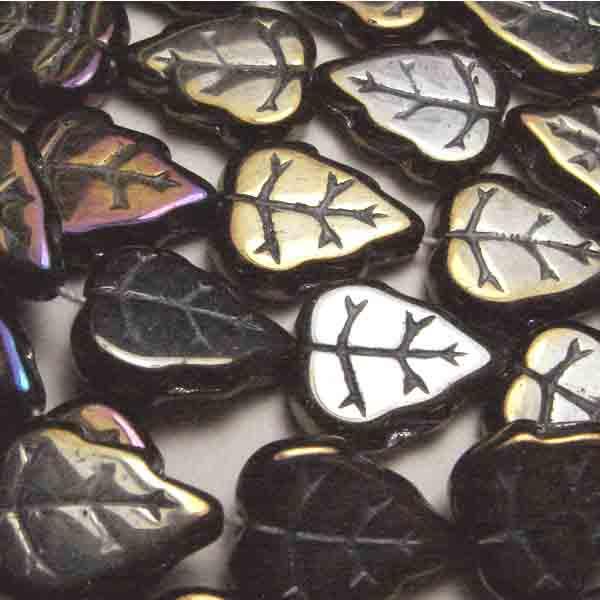 Brown Iris 12x10MM Veined Leaf