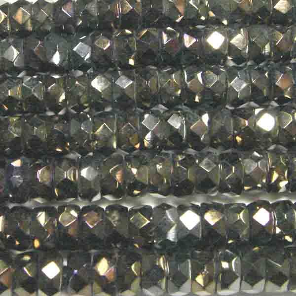 Brown Iris 6MM Fire Polish Edge Disc Rondelle